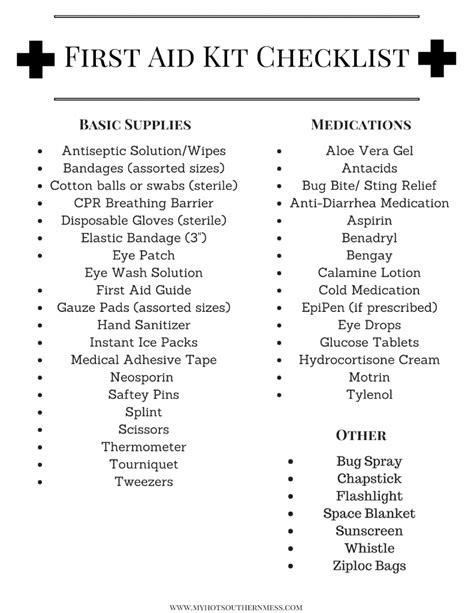 FREE DIY First Aid Kit for Active Families Checklist Printable! | First ...