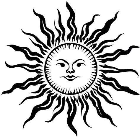 Black And White Sun Clip Art