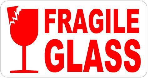 FRAGILE GLASS Labels - Self adhesive handle with care Stickers | eBay