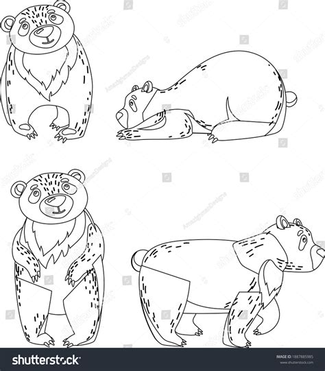 Bear Line Art Design Hand Drawing Stock Vector (Royalty Free ...