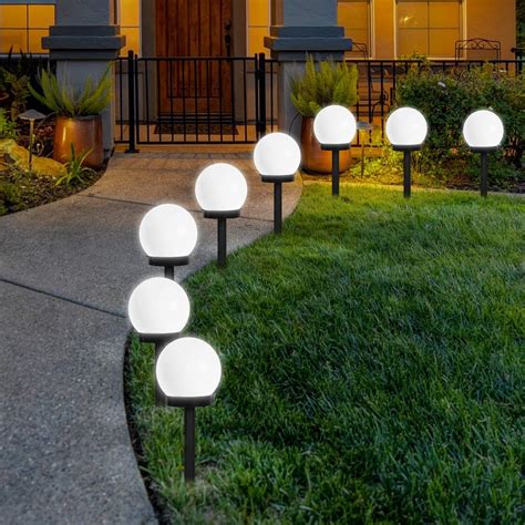 OCEVEN LED Solar Garden Light, Solar Globe Lights Outdoor Globe Stake ...