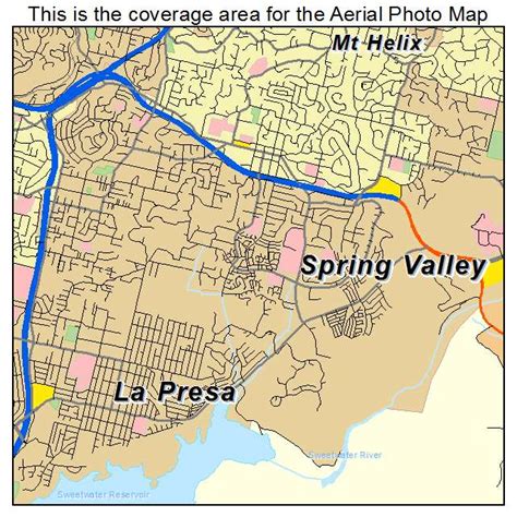 Aerial Photography Map of Spring Valley, CA California