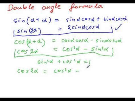 How to apply the Double Angle Formula for sin2x and for cos2x - YouTube