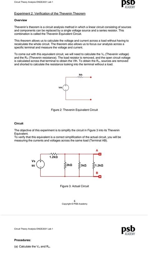 Solved Experiment 2: Verification of the Thevenin Theorem | Chegg.com