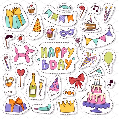 Free Printable Happy Birthday Stickers - Printable Word Searches