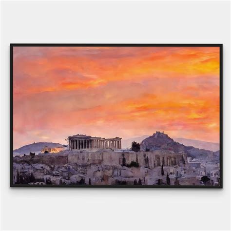 Acropolis of Athens Painting Greece Travel Print Colorful Watercolor ...