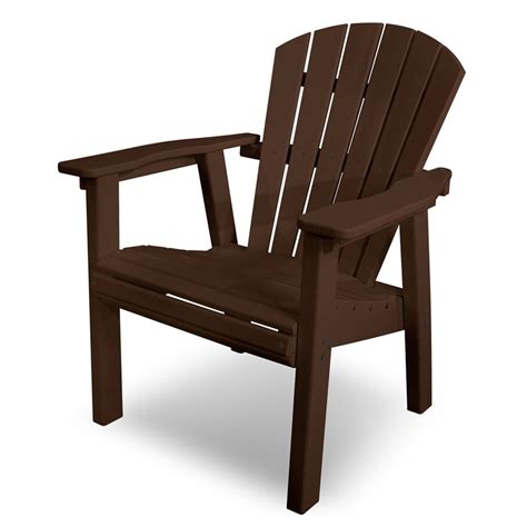 POLYWOOD Seashell Mahogany Plastic Patio Adirondack Chair at Lowes.com