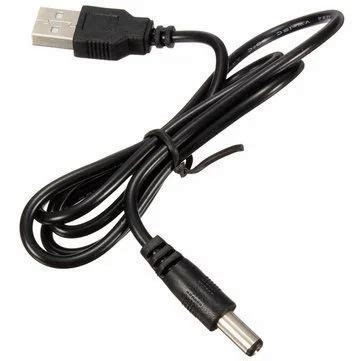 Black And White USB 2.0 To 5V DC Power Supply Cable USB Charging Cord ...