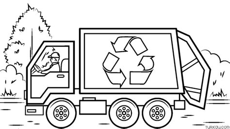 Recycling Truck Coloring Page » Turkau