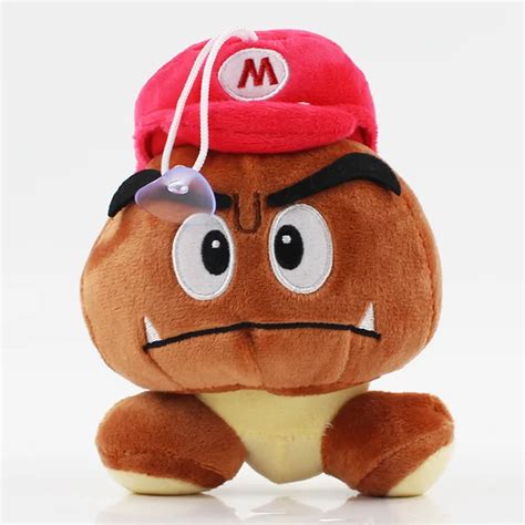 15CM Super Mario Bros Goomba Plush Toy Smile Amazed With Wings Hats ...