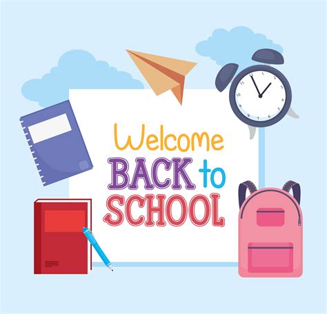 welcome back school poster 6061690 Vector Art at Vecteezy