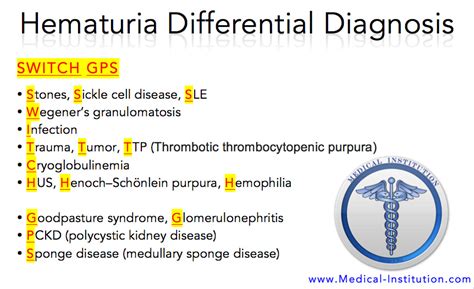 Hematuria Differential Diagnosis - USMLE Step 2 CS Mnemonics