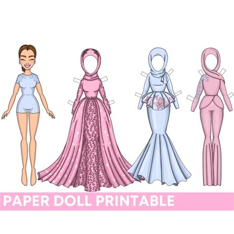 Paper Doll with clothes Printable DIY Activities for Kids - Etsy Italia