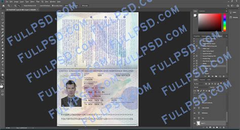 download UK United Kingdom Passport V2 PSD File photoshop Template ...