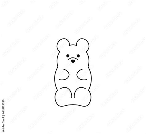 Vector isolated cute cartoon marmalade bear candy line contour drawing ...