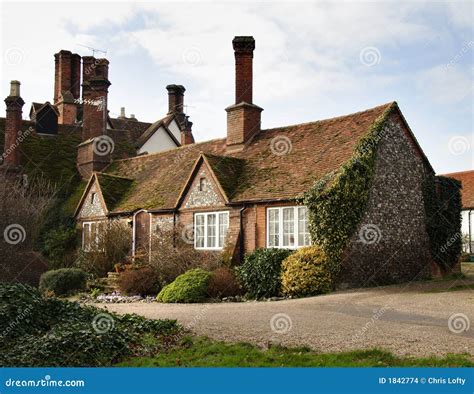 Brick and Flint House stock photo. Image of chimney, craftsmanship ...