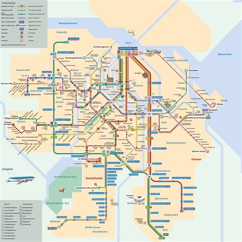 Amsterdam Subway and Tram Map