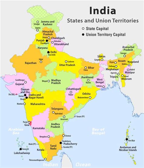 List of India States and Capitals and Union Territories ...