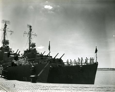 USS Gearing (left) and sister ship USS Gyatt (right) moored at ...