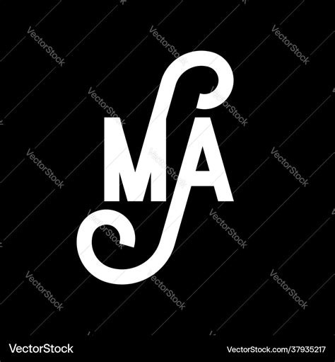 Ma letter logo design initial letters Royalty Free Vector