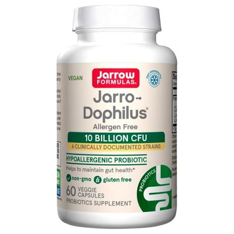 Jarrow Formulas Probiotics, Vegan, 10 Billion CFU, Jarro Dophilus ...