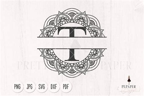 Split monogram letter T svg, Monogram frame svg