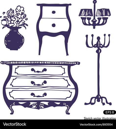 Furniture set Royalty Free Vector Image - VectorStock