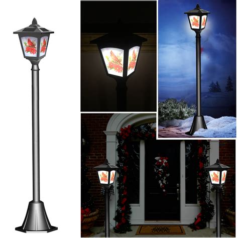 42" Mini Street Vintage Outdoor Garden Triple Solar Lamp Post Light ...