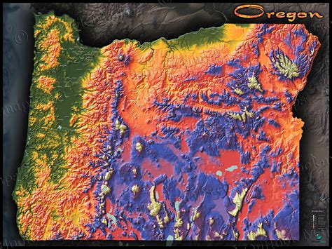 Oregon Topography Map | Physical Features & Mountain Colors