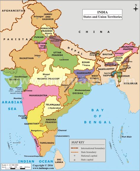 India state map - State map of India (Southern Asia - Asia)