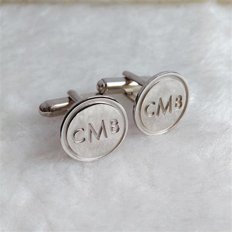 Personalized Cufflinks,Circle Initial Cufflinks,Silver Men CuffLinks ...