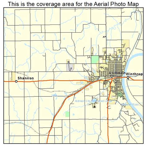 Aerial Photography Map of Atchison, KS Kansas