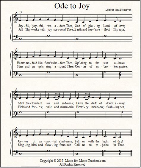 Ode to Joy Sheet Music for Piano: EASY & EARLY Beginner to Advanced