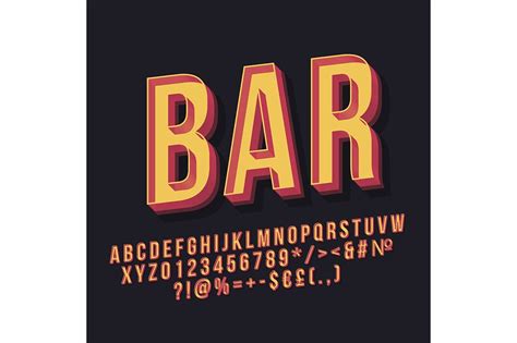 Bar 3d vintage vector lettering in 2021 | Lettering, Black colour ...