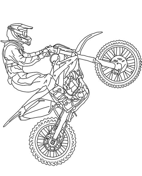 Coloring Pages | Motorbike Cross Off Road Coloring Sheet Page