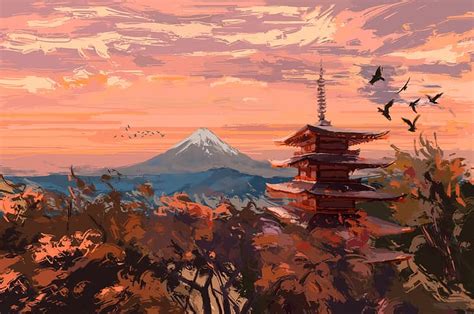 2560x1440px | free download | HD wallpaper: digital painting, Japanese ...