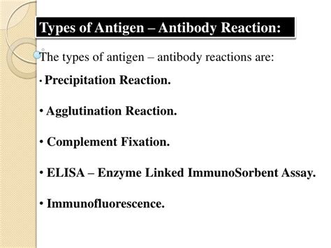 Antigen and antibody reaction