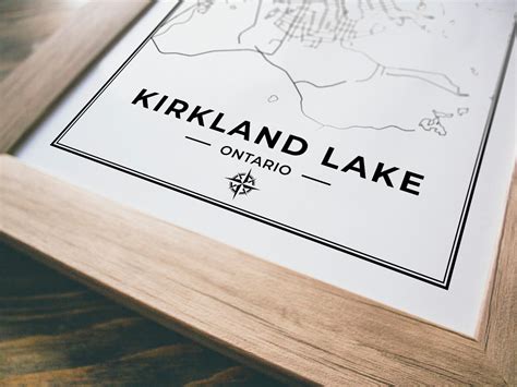 Kirkland Lake Map Print Map of Kirkland Lake Ontario Black - Etsy Canada