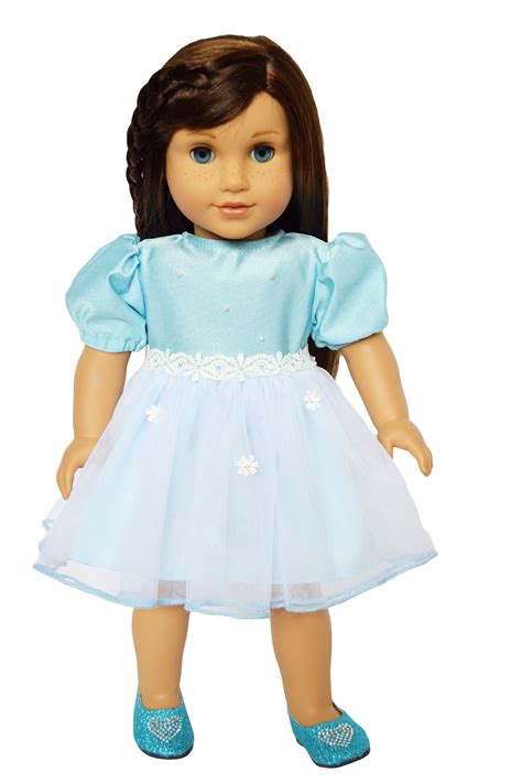 Doll Clothes- Blue Dress Fits 18 Inch Dolls Such as American Girl Dolls ...