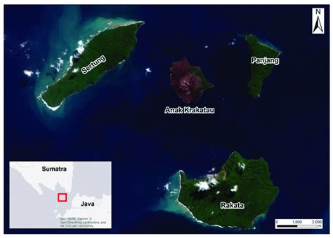 Location of the Anak Krakatau archipelago from true color composite ...