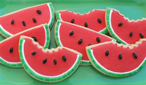 Watermelon (shaped) Cookies - Glorious Treats