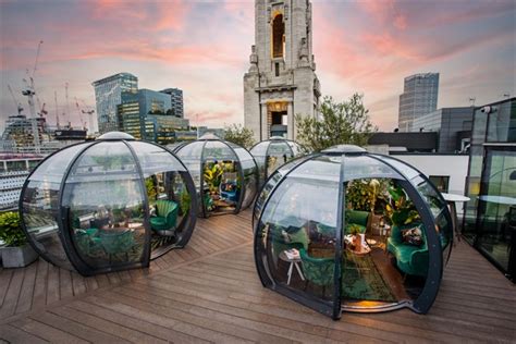 Unique Pod Dining Experience | The Aviary, London, Rooftop Pods