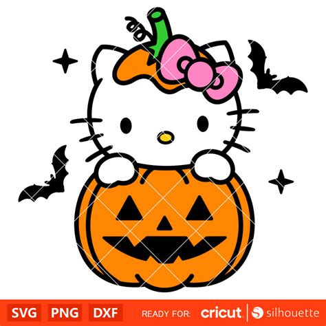 Pumpkin Hello Kitty Svg, Halloween Svg, Hello Kitty Svg, Kawaii Svg ...