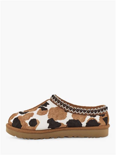 UGG Tasman Cow Print Leather and Suede Slippers, Chestnut | Suede ...