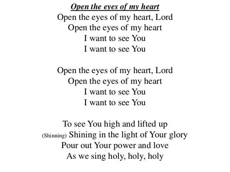 Open the eyes of my heart a