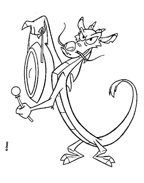 Coloriage a imprimer mushu le dragon de mulan gratuit et colorier