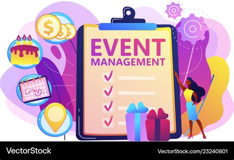 Event management concept Royalty Free Vector Image