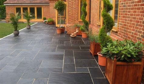 Nustone Black Slate Paving Slabs - Garden Patio Slabs - Natural Stone ...