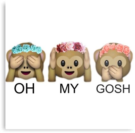 "OH MY GOSH - FLOWER CROWN TUMBLR EMOJI MONKEY" Metal Prints by ...