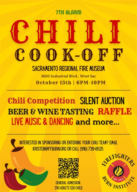 Chili Cook Off Flyer - Firefighters Burn Institute